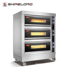 Certificado CE ShineLong FBK-306DE equipamento comercial de cozinha do hotel 3 Decks forno a gás de padaria